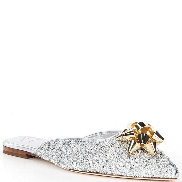 NWT Antonio Melani x The Nat Note Estrella Textured Ornamented Bow Dress Mules - Picture 2 of 14
